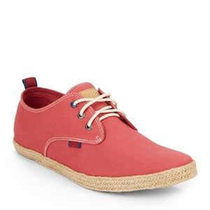 Ben Sherman Red Pril Canvas Derby Sneaker Shoes